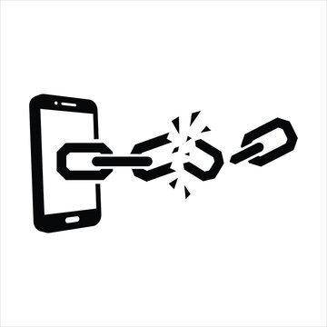 smartphone with broken chain link vector design