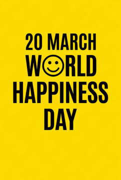 20 march world happiness day celebration with smiley