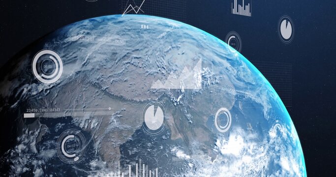 Displaying orbital Earth view in low Earth orbit, showing Indian subcontinent, Himalayas, HUD