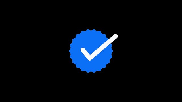 Blue checkmark inside scalloped circle icon
