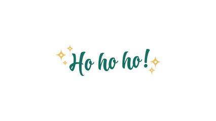 Ho ho ho Christmas typographic text with stars sparkling © Sushant