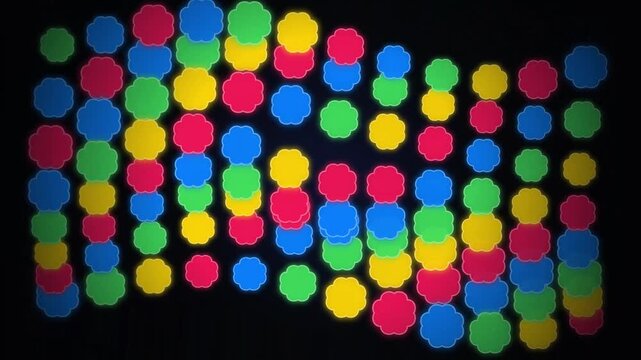 Colorful glowing geometric hexagon honeycomb pattern background loop