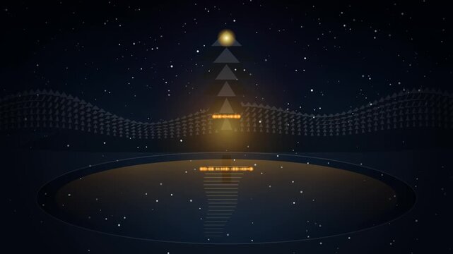 Abstract Golden Solstice Pines Cinematic Winter Wonderland Seamless Loop Animation Background