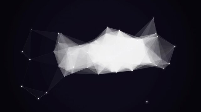 Abstract white low poly geometric mesh surface background loop