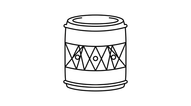 African percussion drum line art instrument illustration.
