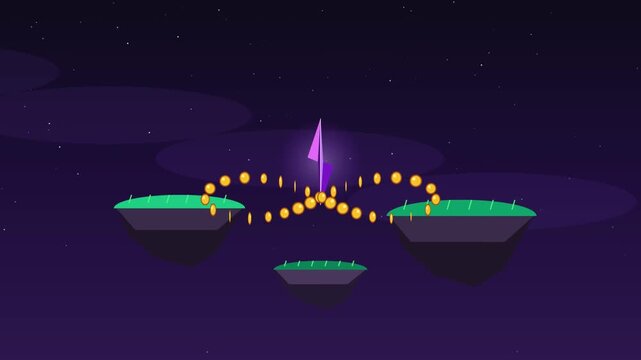Classic retro platformer video game background with green pipes and clouds