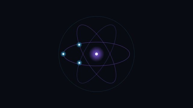 Quantum Orbit Atoms Loading Animation Seamless Loop