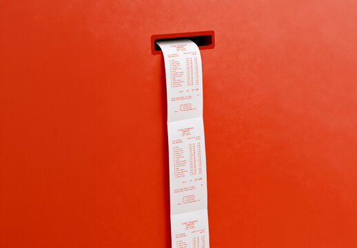 Wall Ticket Dispenser Receipt Mockup