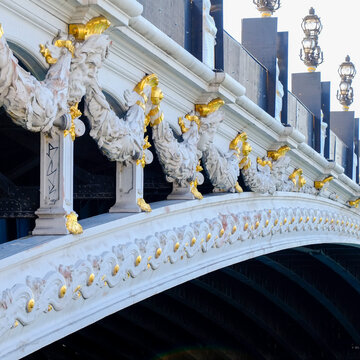 Pont Alexandre bridge with gilded sculptures and lamps