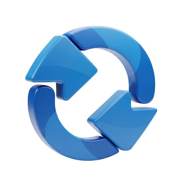 Blue circular arrow refresh symbol indicating reload or repeat action.