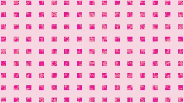 Abstract pink square pattern gently shifting across a pale background in a seamless geometric animation with rhythmic repetition and vibrant graphic texture
