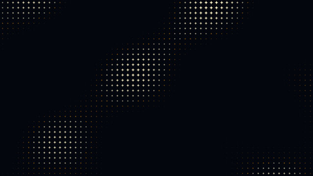 Abstract halftone dot pattern with golden gradient on a dark background for modern graphic design