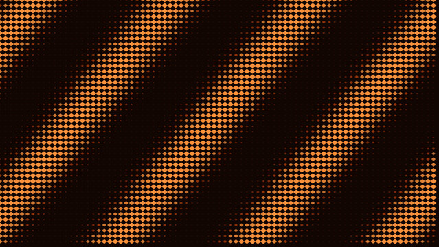 Orange halftone diagonal square pattern on a dark background for modern graphic design