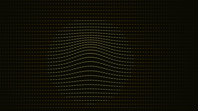Abstract golden dashed line wave pattern on a dark background for modern digital design