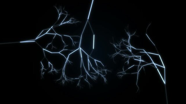 Lichtenberg figure electrical discharge pattern in blue
