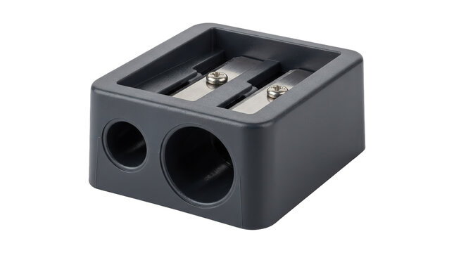 Dual-hole metal pencil sharpener with steel blades for precise sharpening