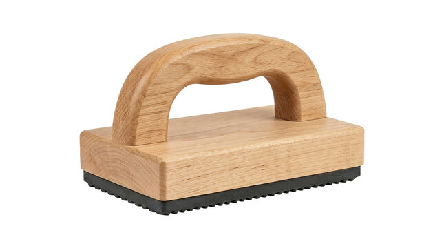 Wooden meat tenderizer with strong handle and metal teeth