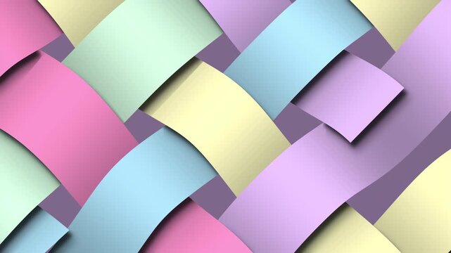 Pastel Pink Mint and Lavender Broad Weaving Ribbons Abstract Background Loop