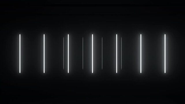 Realistic 3D Glass Light Tubes Pulsing in Rhythm Stage Loop