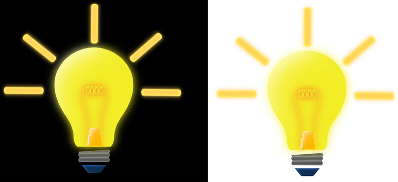 Light bulb analytical thinking for processing. 3D light bulb icon isolated on transparent background