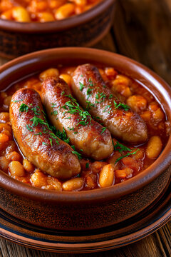 Traditional Romanian White Bean Stew with Golden Sausages &ndash; Iahnie de Fasole cu C&acirc;rnați