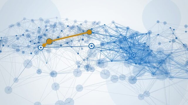 Blue token ring network angle view appearing