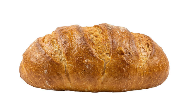 Artisan sourdough bread loaf isolated on transparent background