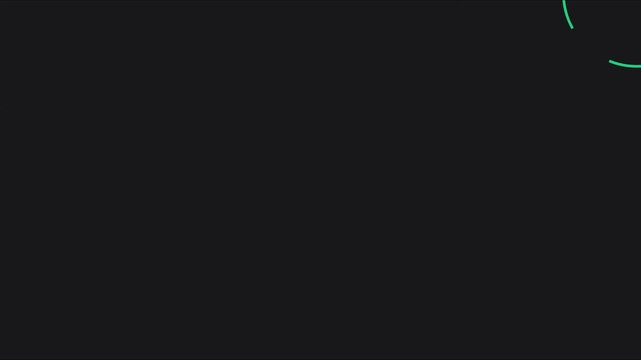 Minimalist circular loading animation with rotating neon rings on dark background, progress spinner circle