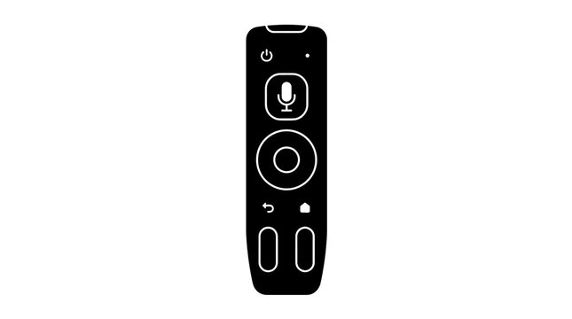 Black electronic remote control device silhouette icon with buttons symbol