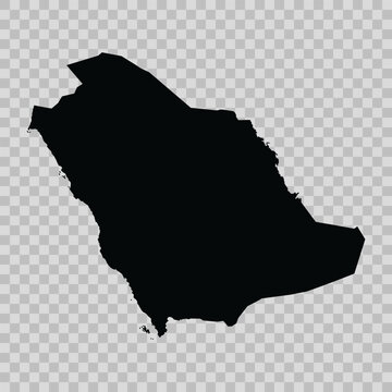 Saudi Arabia country map silhouette isolated black vector outline