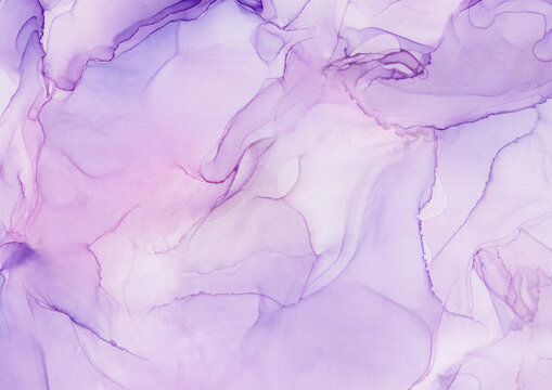 Soft lavender and lilac alcohol ink abstract background
