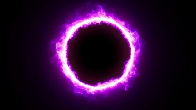 Fiery plasma ring surrounds a dark central void against a space background