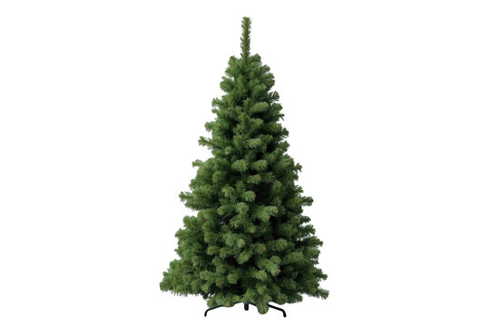 Dense evergreen fir tree with a natural conical shape