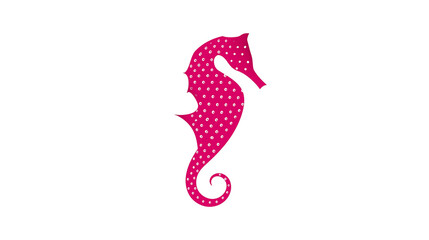 Isolated vibrant pink polka dot seahorse ocean creature swimming graphic design element © Lucas
