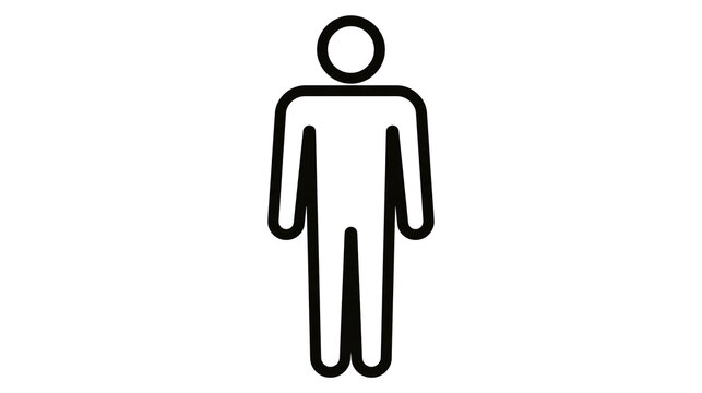 Isolated male icon for men's restroom or changing room with room designation N(1303)