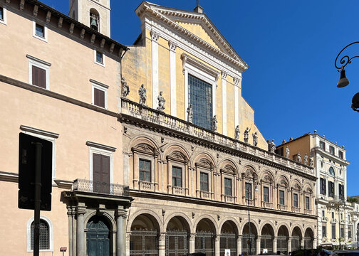 The fa&ccedil;ade of the Basilica of the Twelve Holy Apostles in Rome