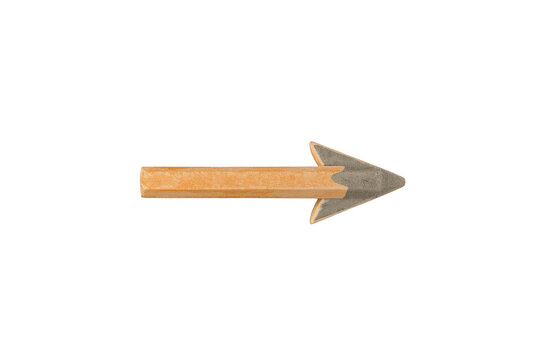 Detailed rustic wooden right arrow for creative design