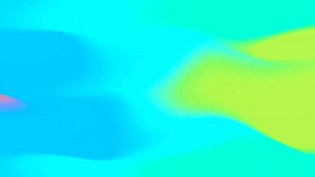 Abstract neon color fields flow and reshape across a smooth cyan gradient background