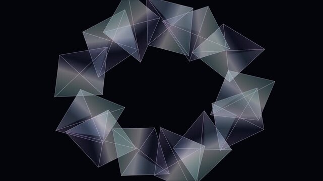 &Eacute;clats de verre color&eacute;s en rotation avec reflets lumineux