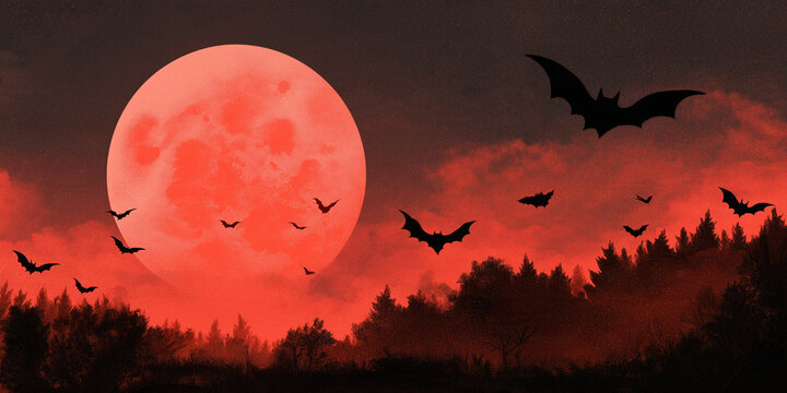 halloween background with bats