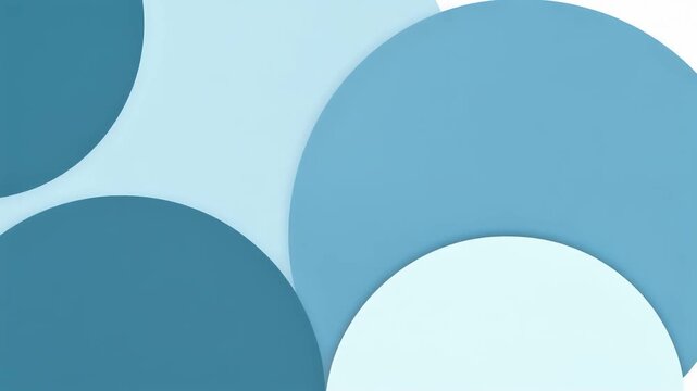 Abstract Blue Geometric Background with Overlapping Circles