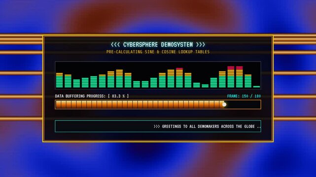 Retro Demoscene Copper Bars Spectrum with Copy Space for Gaming Soundtrack Expo.