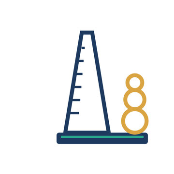 Ring sizer vector icon, jeweler mandrel with gauge circles