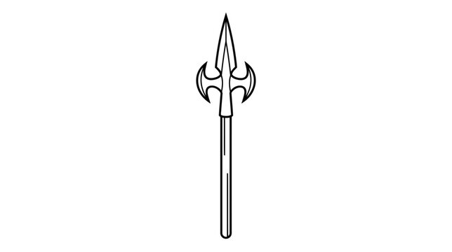 Ornate Halberd Weapon Isolated