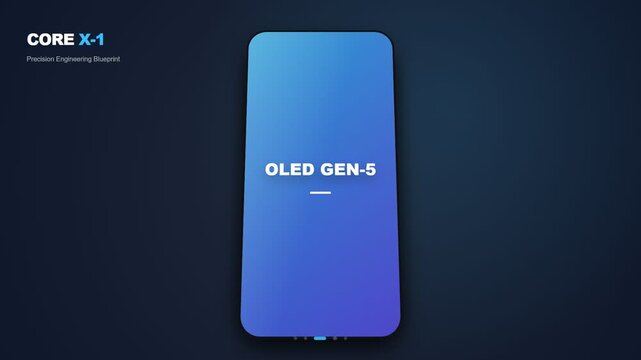 Minimalist Smartphone Blueprint Motion Graphics Display