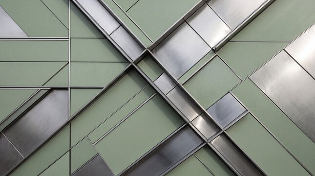 Abstract Modern Architectural Facade with Geometric Panels