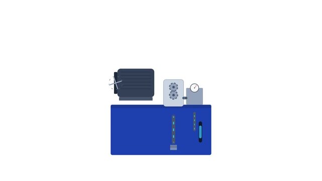Industrial Compact Electric Motor Driven Hydraulic Power Unit with Safety Blue Reservoir and External Gear Pump for High Pressure