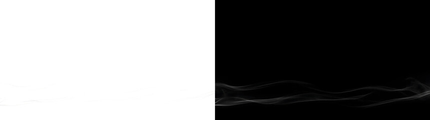 Thin wavy smoke wisp streaming gently along the lower horizon line prepared for PNG, Transparent and Black Background Versions in subtle overlays © Shadowfax