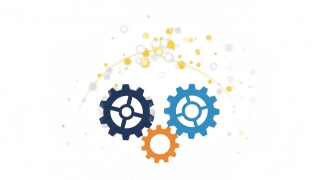 Spinning Gears and Lightbulb Idea Mechanism Animation