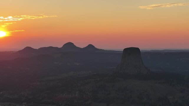 Devils Tower at Sunset in Wyoming, USA